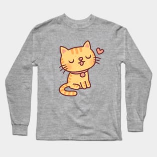 Cute Little Orange Tabby Cat Long Sleeve T-Shirt